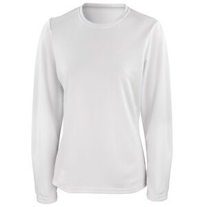 Spiro Women's Sports Quick-Dry Long Sleeve Performance T-Shirt / White